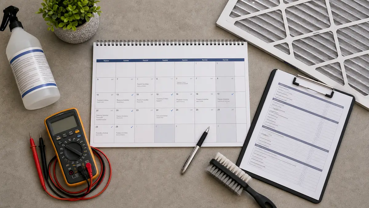 Illustration of a Carrier maintenance calendar for Woodland Hills