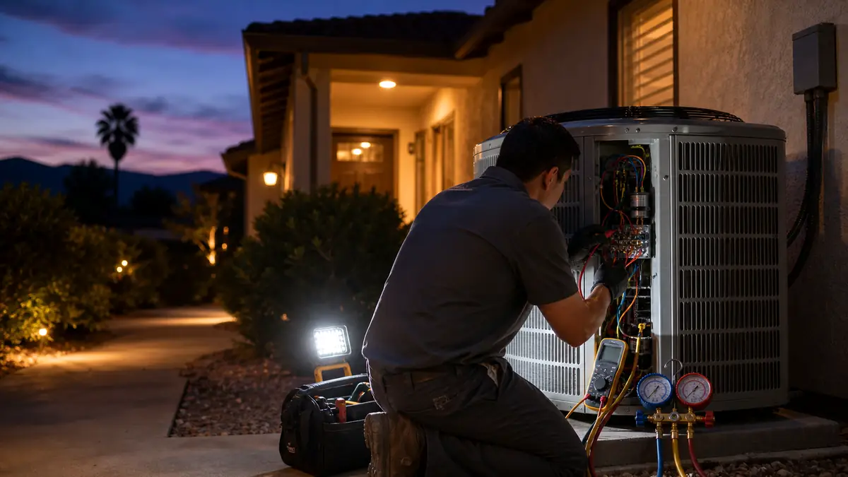 Illustration of emergency Carrier AC repair in Woodland Hills
