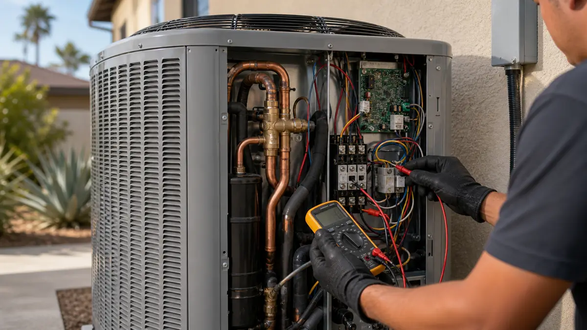 Illustration of Carrier heat pump repair in Woodland Hills